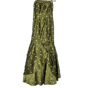 Tiffany Design Strapless Mermaid Style Gown with Vintage Polka Dots. Size 10